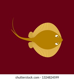 Vector illustration in flat style ramp fish