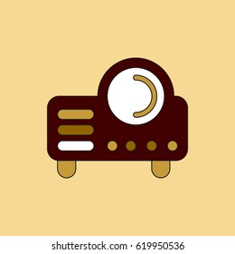 Vector illustration in flat style retro home cinema