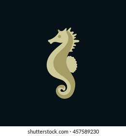 Vector illustration of flat style sea Horse