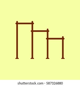 Vector illustration in flat style sports horizontal bars for street workout playground