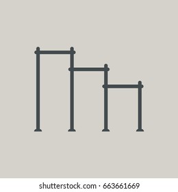 Vector illustration in flat style sports horizontal bars for street workout playground