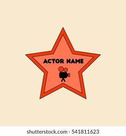 Vector illustration in flat style star with actor name