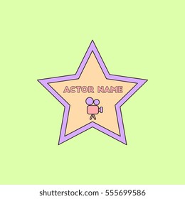 Vector illustration in flat style star with actor name