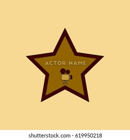 Vector illustration in flat style star with actor name svg