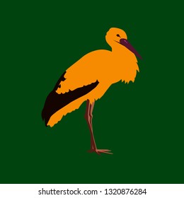 Vector illustration in flat style of stork