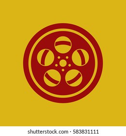 Vector illustration in flat style Tape Bobbin Reel retro cinema vintage