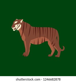 Vector illustration in flat style tiger