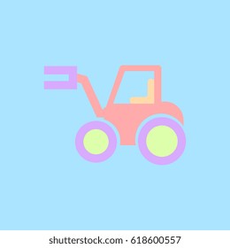 Vector illustration in flat style Tractor