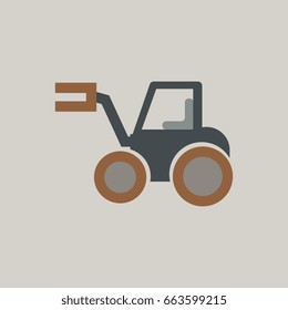 Vector illustration in flat style Tractor