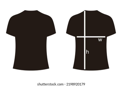 Vector illustration of flat style t-shirt with sizes. Used for T-shirt business.