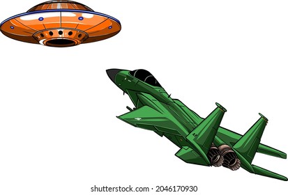 Vektorgrafik im Flachstil. Fuo-Kampf gegen Jet