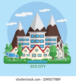 Ilustración vectorial, estilo plano, varias tiendas, inversión inmobiliaria