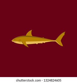 Vector illustration in flat style White shark
