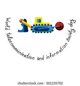 Vector illustration in a flat style with yellow cable layer and the inscription
