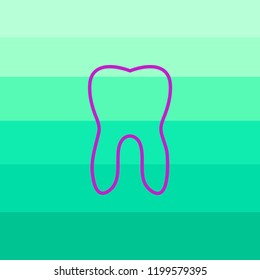 Vector illustration. Flat tooth icon. Design of icons for teeth. Stomatology.