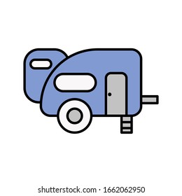 ilustración vectorial diseño de camión de remolque plano