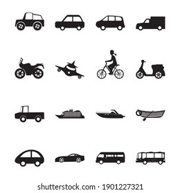 Vector illustration flat transport icon set