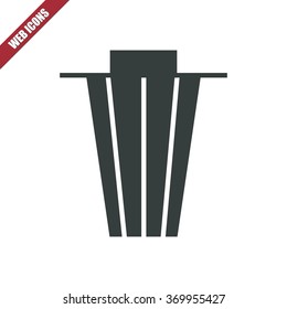 Vector illustration of flat trash icon . Can be used as company logo, badge, web interface and mobile application button, pictogram