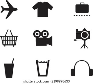 Vector illustration flat traveling shopping icon set isolated on white background