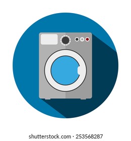 Vector illustration of flat washing machine