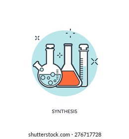  Vector illustration. Flat web internet icon. Flask set.