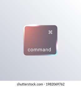 Vector illustration flat-neon style, command (cmd) button for keyboard, digital keypad, user interface 