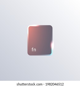 Vector illustration flat-neon style, fn button for keyboard, digital keypad, user interface 
