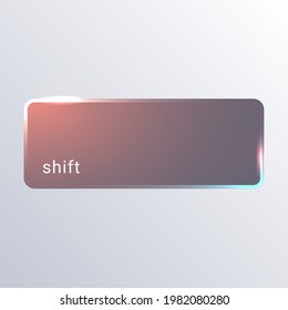 Vector illustration flat-neon style, shift button for keyboard, digital keypad, user interface 