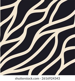 Vector illustration of a flat-style zebra character with a safari-themed background and seamless zebra pattern, great for prints.
