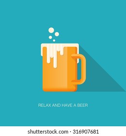 Vector illustration of a flat-styled beer drink.