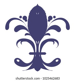 Vector illustration: The Fleur de Lis or flower de luce with french floral medieval ornament. The Fleur de Lis known as French Royal Lily isolated.