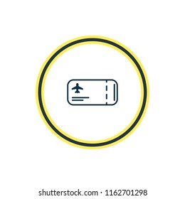 Vector illustration of flight ticket icon line. Beautiful hotel element also can be used as airplane pass icon element.