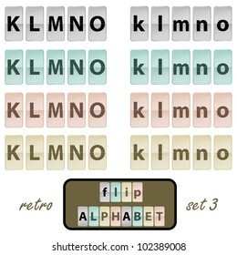 Vector illustration of flip alphabet. Layered document.