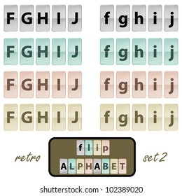 Vector illustration of flip alphabet. Layered document.