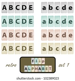 Vector illustration of flip alphabet. Layered document.