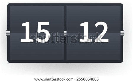A vector illustration of a flip clock digital time widget displaying