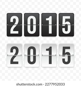 Vector illustration of flip clock icon sign and symbol of the year 2015. Black and white colored icon for website design. Simple design on transparent background (PNG). - Powered by Shutterstock - Get 15% off with code: PIKWIZARD15