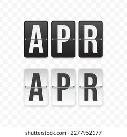 Vector illustration of flip clock icon sign and symbol of April. Black and white colored icon for website design. Simple design on transparent background (PNG). - Powered by Shutterstock - Get 15% off with code: PIKWIZARD15