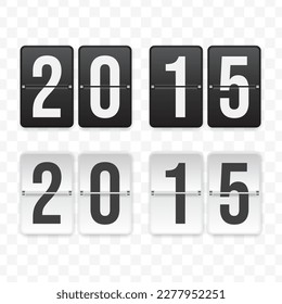 Vector illustration of a flip clock icon sign and symbol at quarter past twenty. Black and white colored icons for website design .Simple design on a transparent background (PNG).