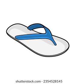 Ilustración vectorial del sandal Flip Flop aislado con fondo blanco 
