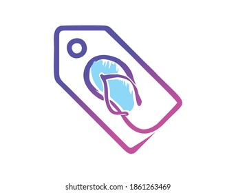 A Vector Illustration of Flip Flop tag for Sandal Shop Sign