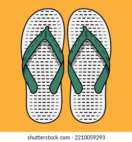 vector illustration of flip flops, Asian footwear, especially Indonesia