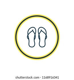 Vector illustration of flip flops icon line. Beautiful hotel element also can be used as beach sandal icon element.