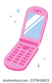 ilustración vectorial de un flip phone en blanco para banners, tarjetas, volantes, fondos de pantalla de medios sociales, etc.