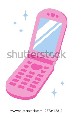 vector illustration of a flip phone on white for banners, cards, flyers, social media wallpapers, etc.