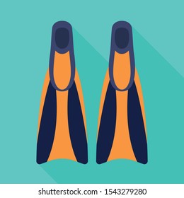 Vector illustration of flippers and sea sign. Graphic of flippers and flipper Stock symbol for web.