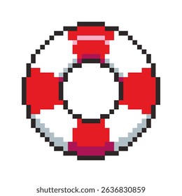 Vector Illustration of float ring with Pixel Art Design, perfect for game assets themed designs