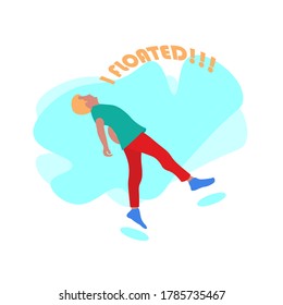 vector illustration of a floating man vector style flat illustration