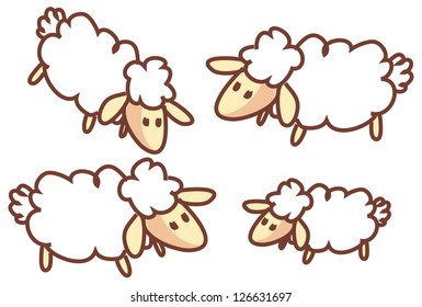 A vector illustration of flock of sheep