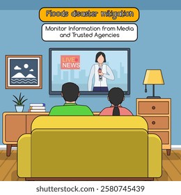 Vector Illustration of Floods disaster mitigation
